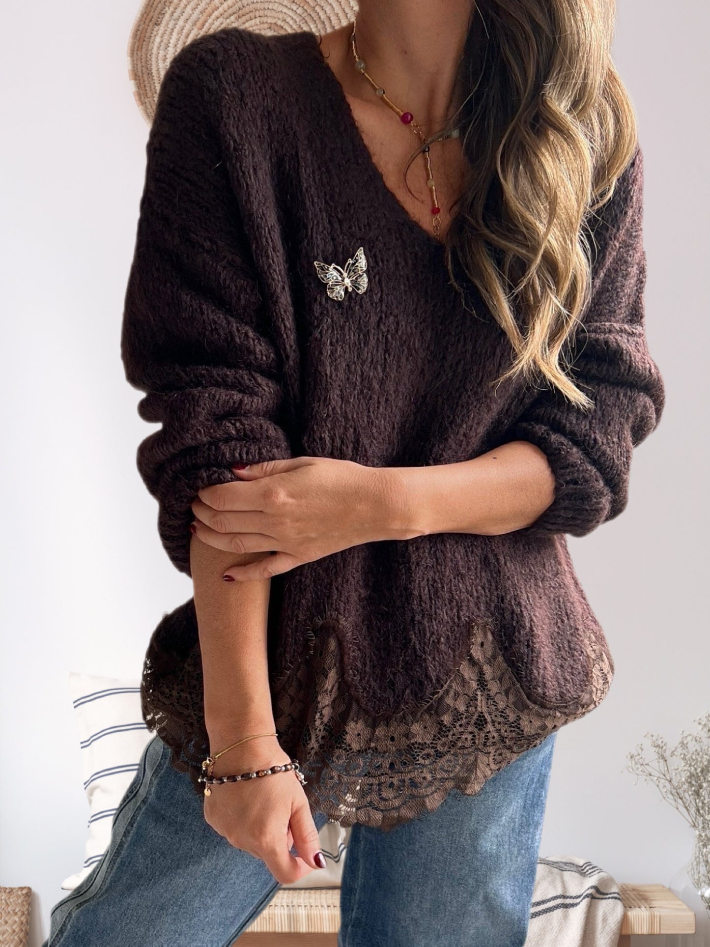 Sweater lencero café (Italiano 🇮🇹)