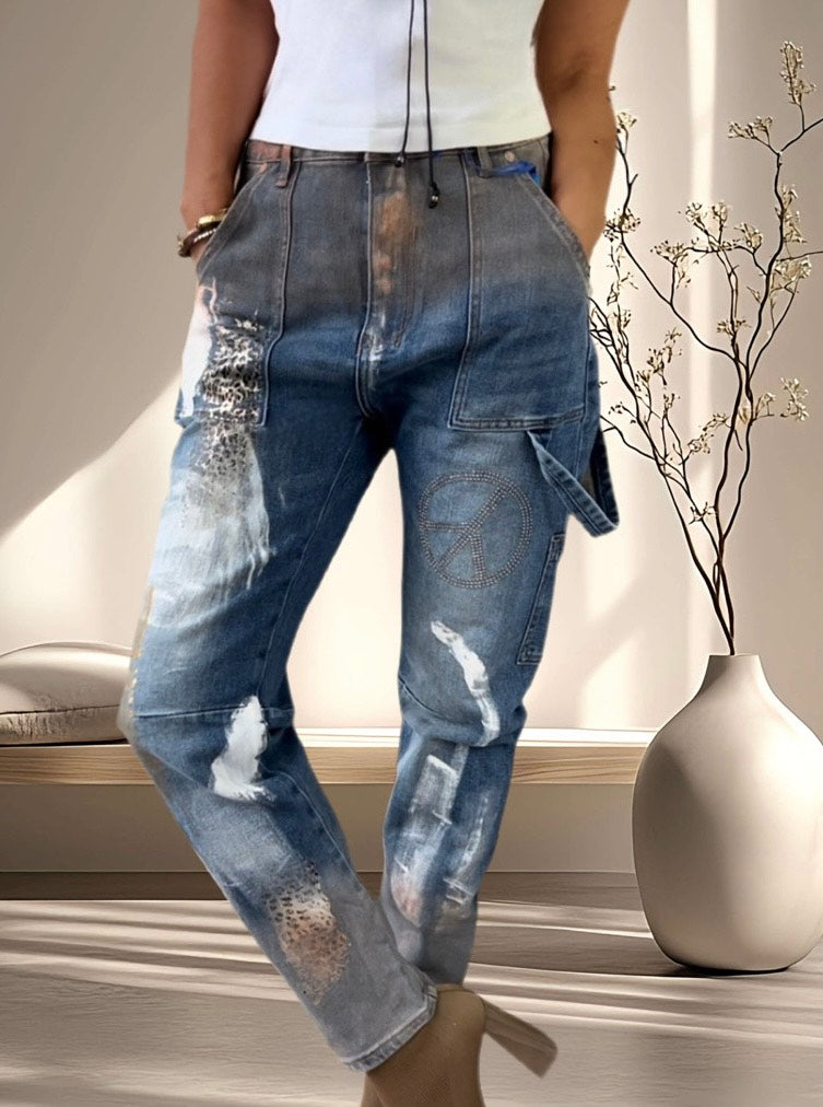 Jeans Aplicaciones Italiano
