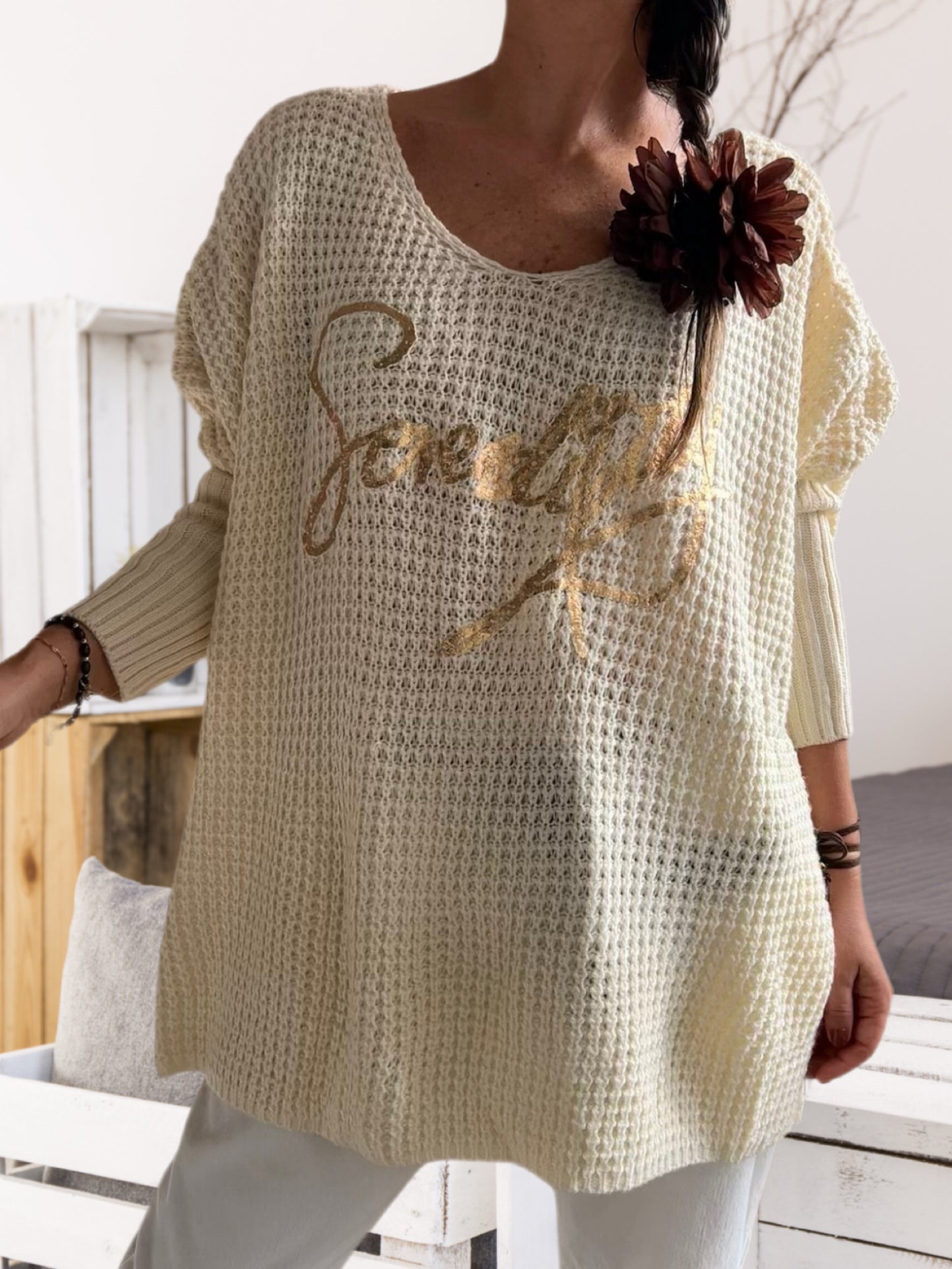 Sweater oversize crema (Italiano 🇮🇹)