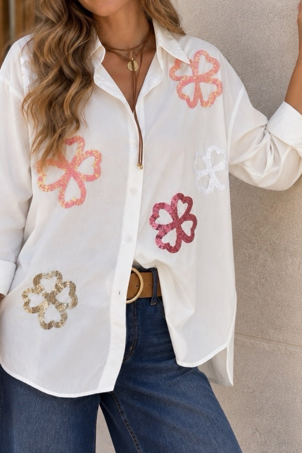 Camisa flores blanca / Avance de Temporada
