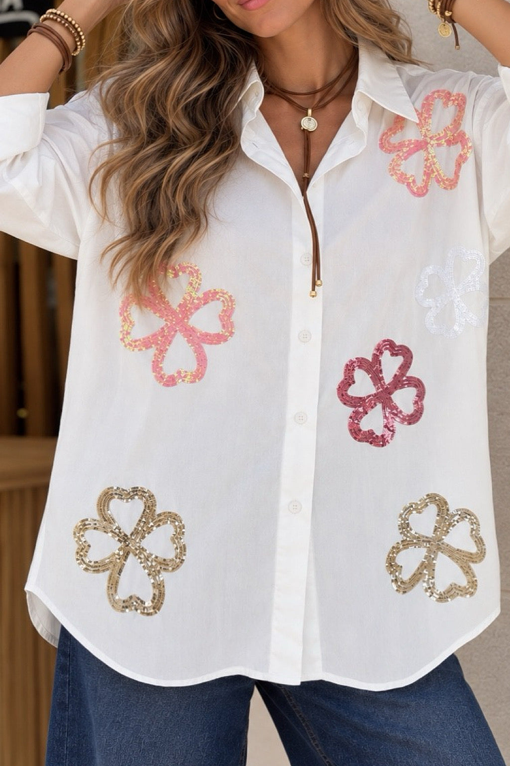 Camisa flores blanca / Avance de Temporada