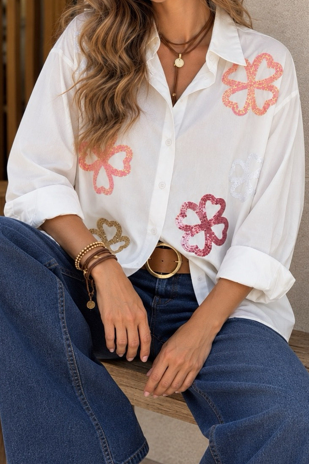 Camisa flores blanca / Avance de Temporada