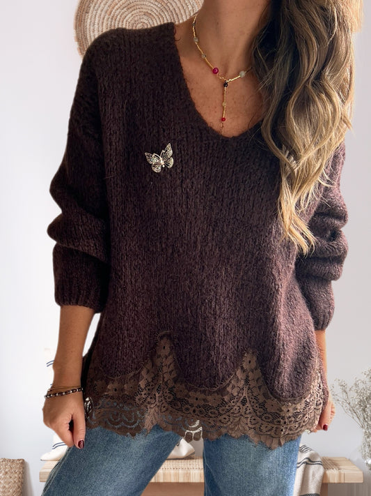 Sweater lencero café (Italiano 🇮🇹)