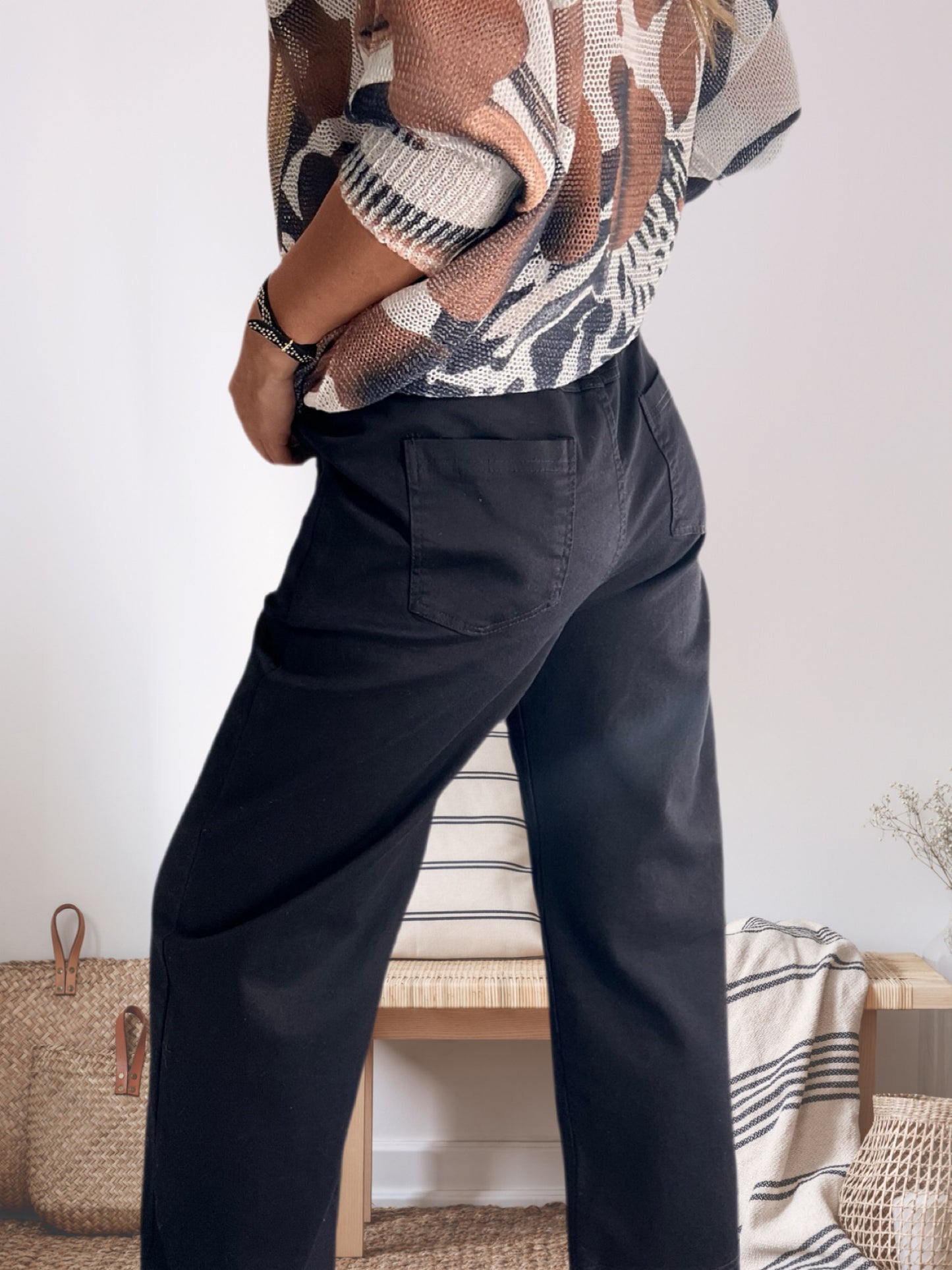Pantalón viscosa negro (Italiano 🇮🇹)