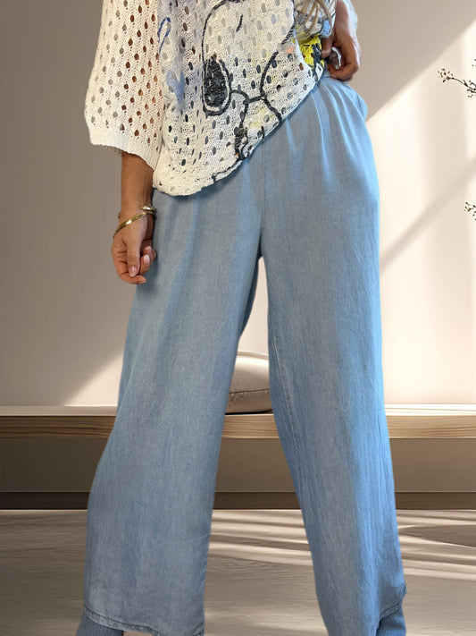Palazzo color jeans claro Italiano 🇮🇹
