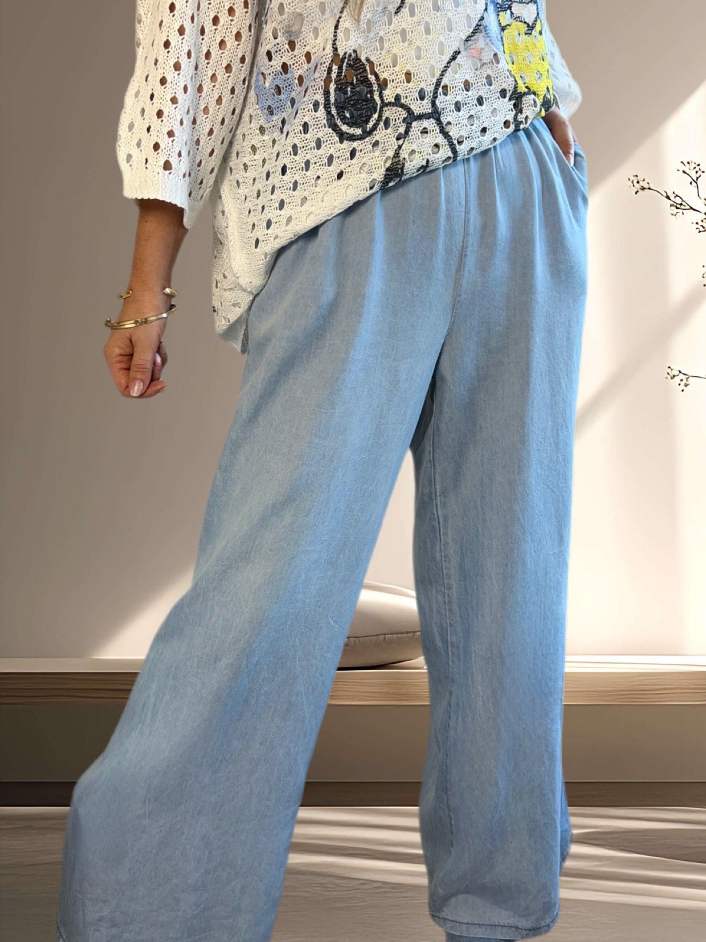 Palazzo color jeans claro Italiano 🇮🇹