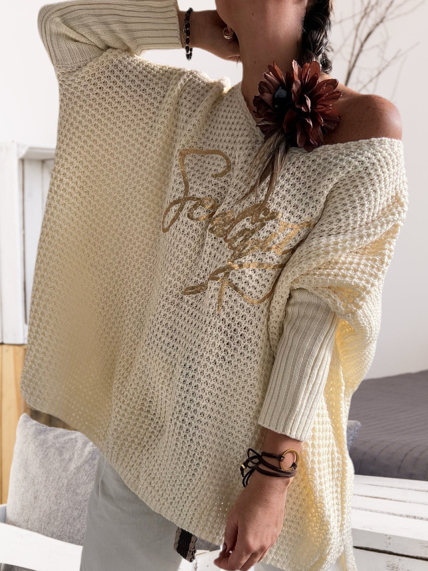 Sweater oversize crema (Italiano 🇮🇹)