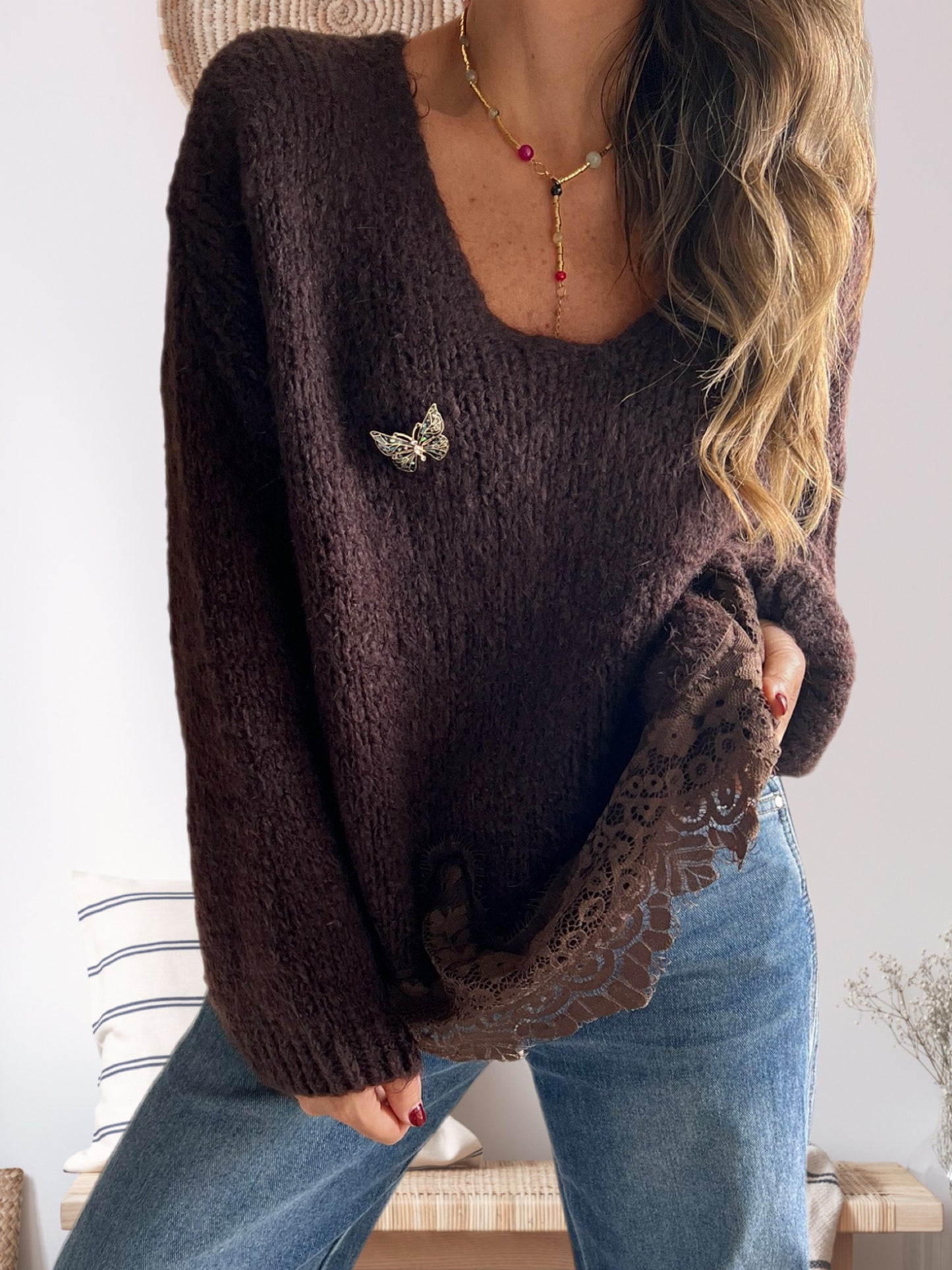 Sweater lencero café (Italiano 🇮🇹)
