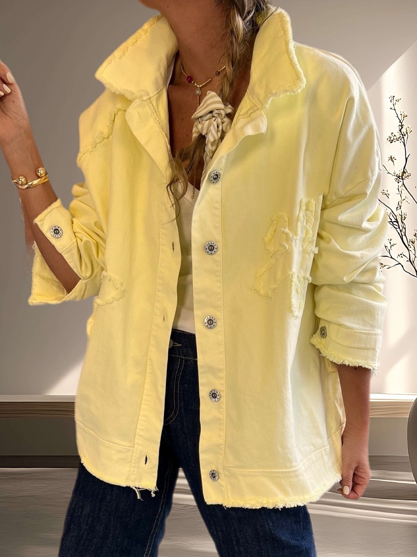 Chaqueta amarillo con flor (Italiana 🇮🇹)