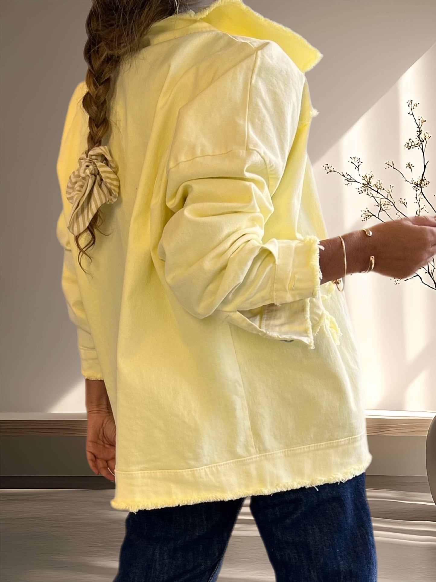 Chaqueta amarillo con flor (Italiana 🇮🇹)