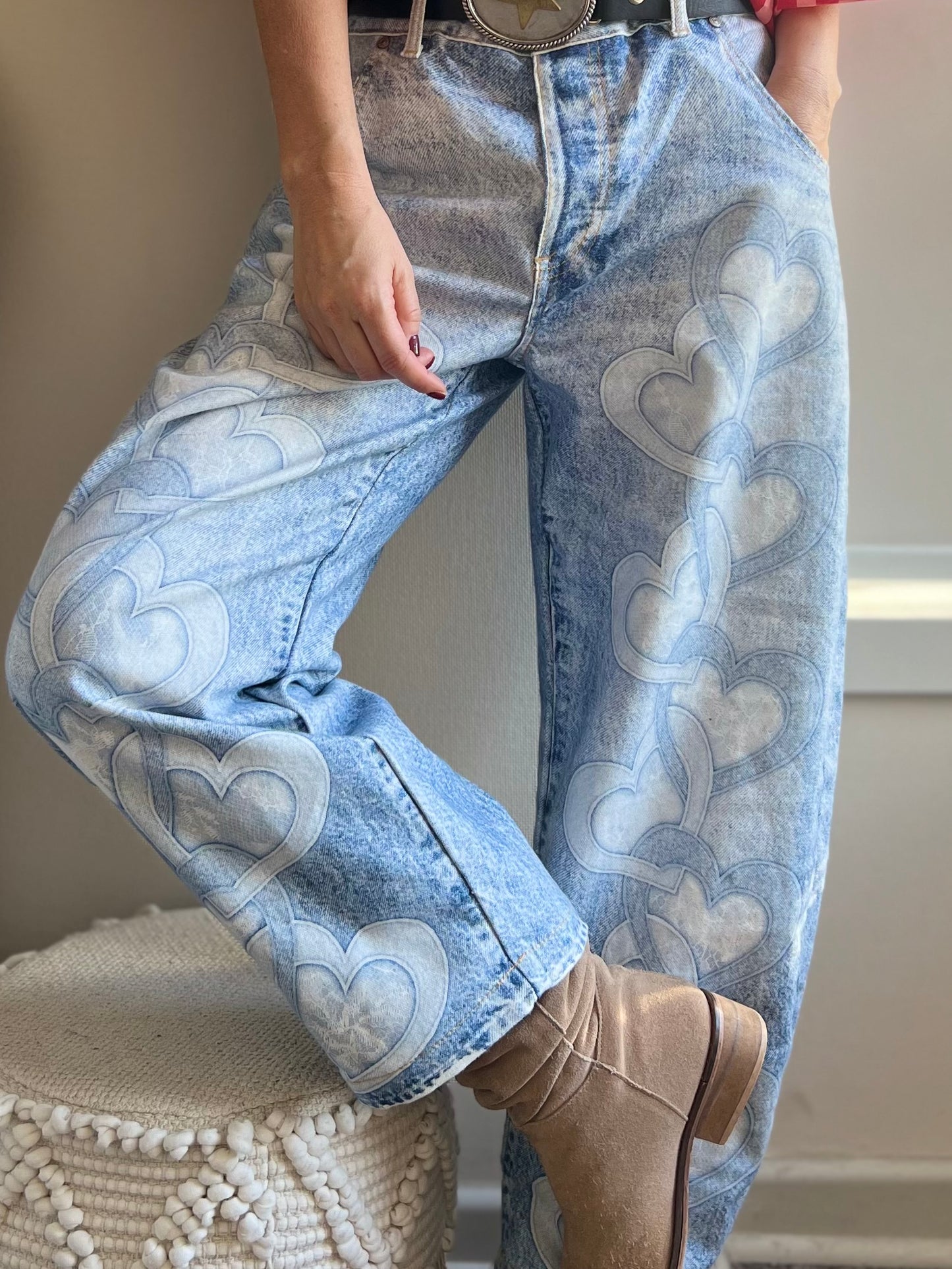 Jeans barrel diseño corazón (Italiano 🇮🇹) / Avance de Temporada