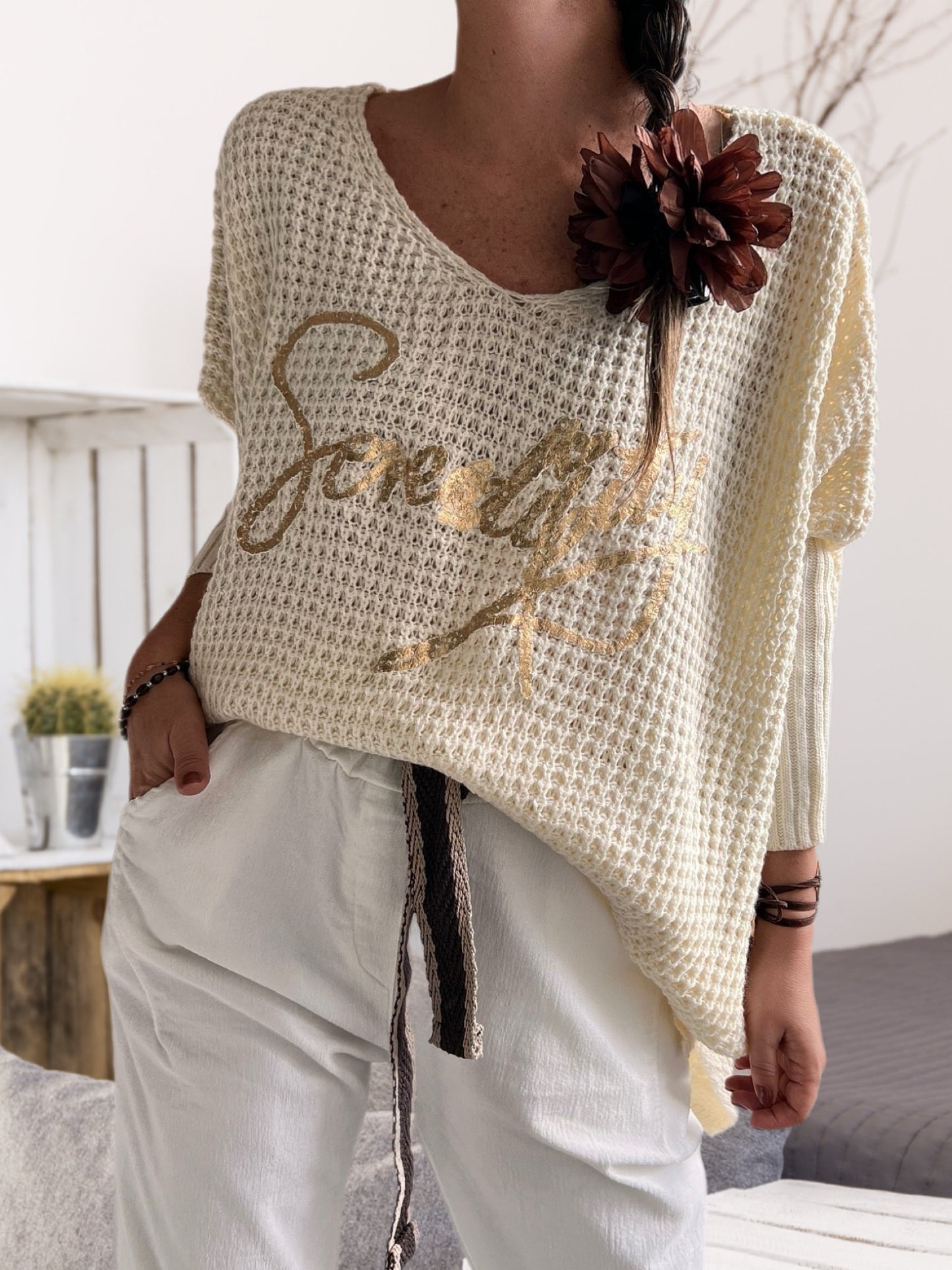 Sweater oversize crema (Italiano 🇮🇹)