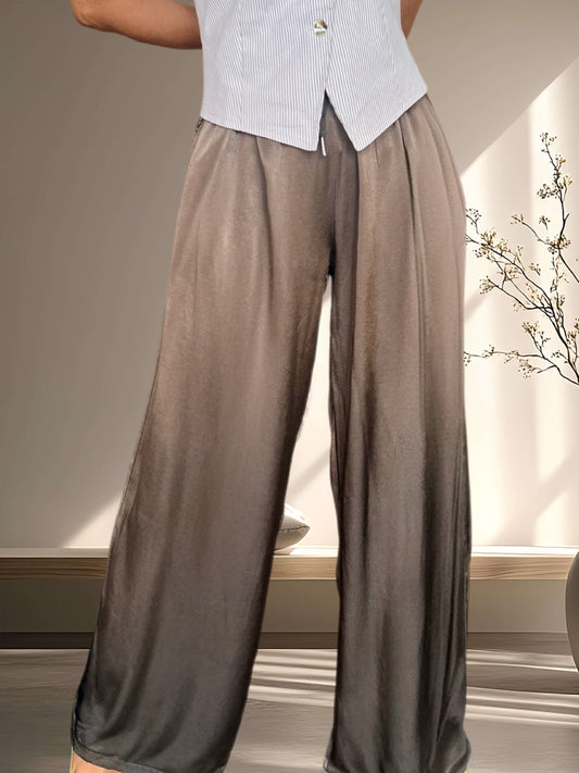 Pantalón semi satinado café