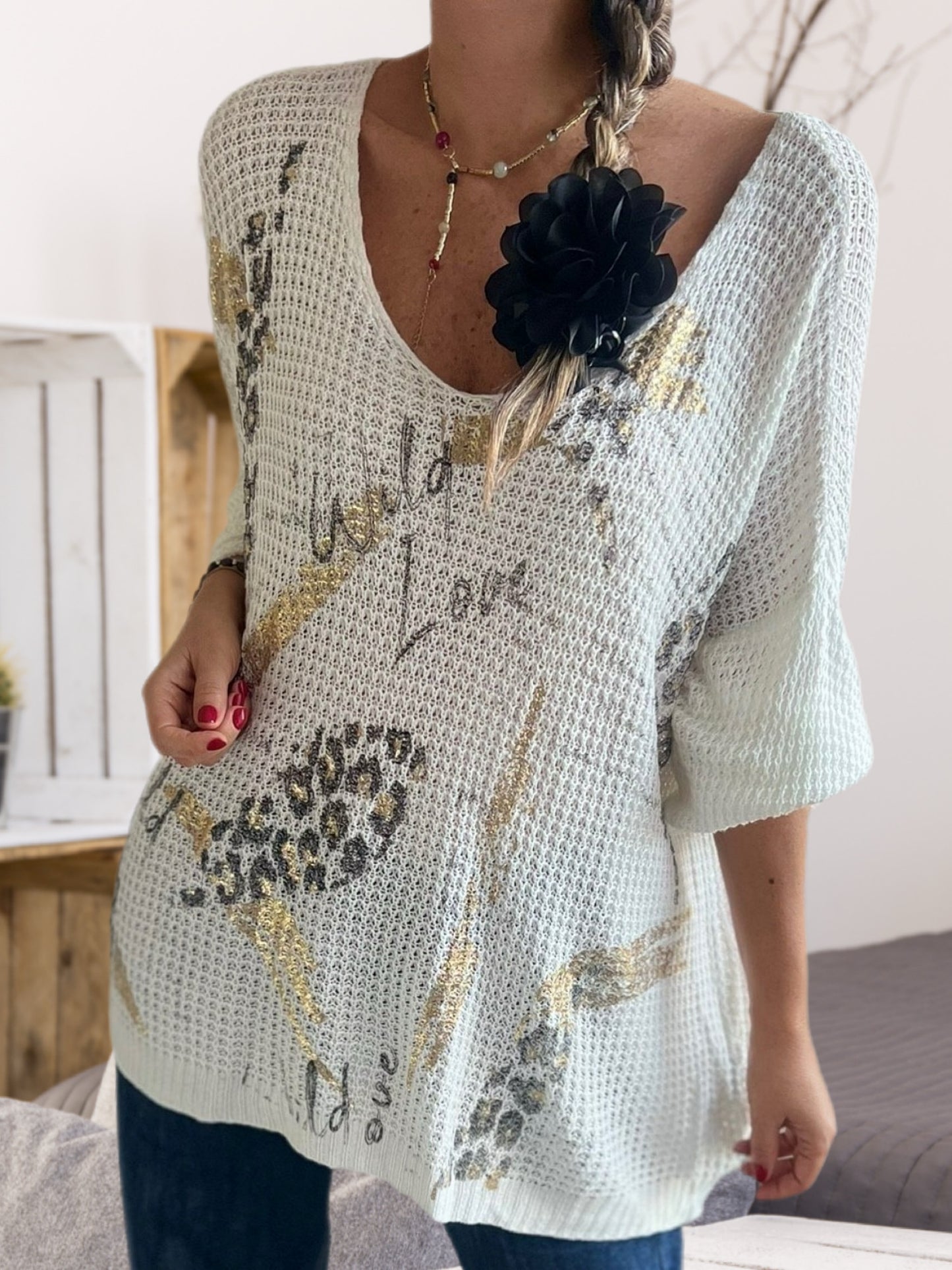 Sweater letras blanco (Italiano 🇮🇹)