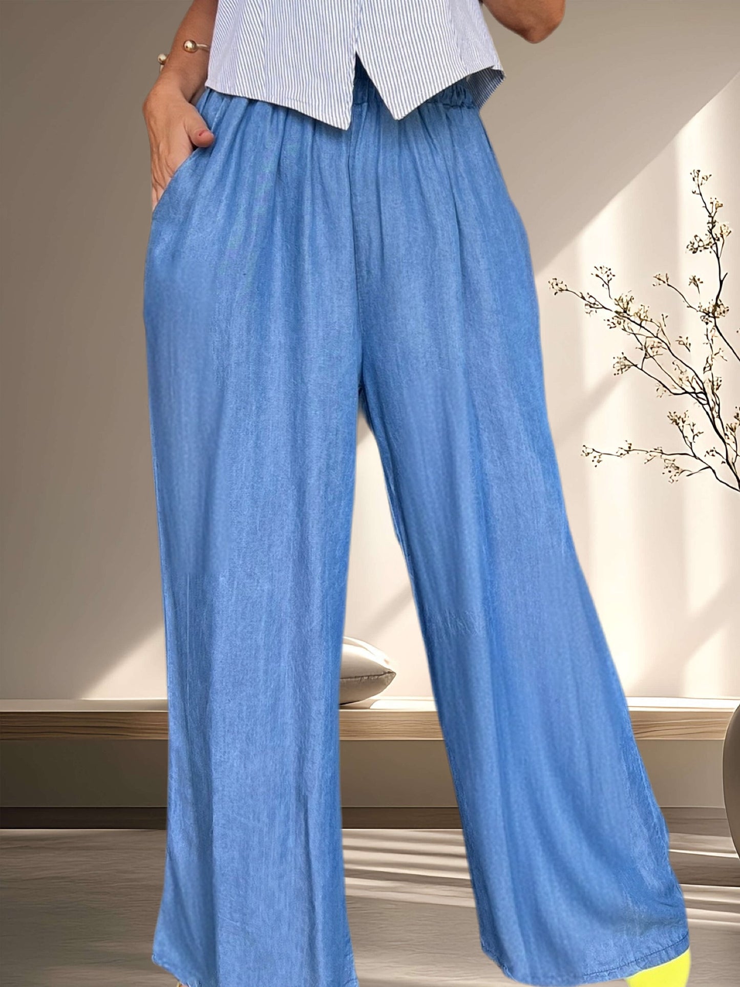 Palazzo de jeans delgado azul (Italiano 🇮🇹)