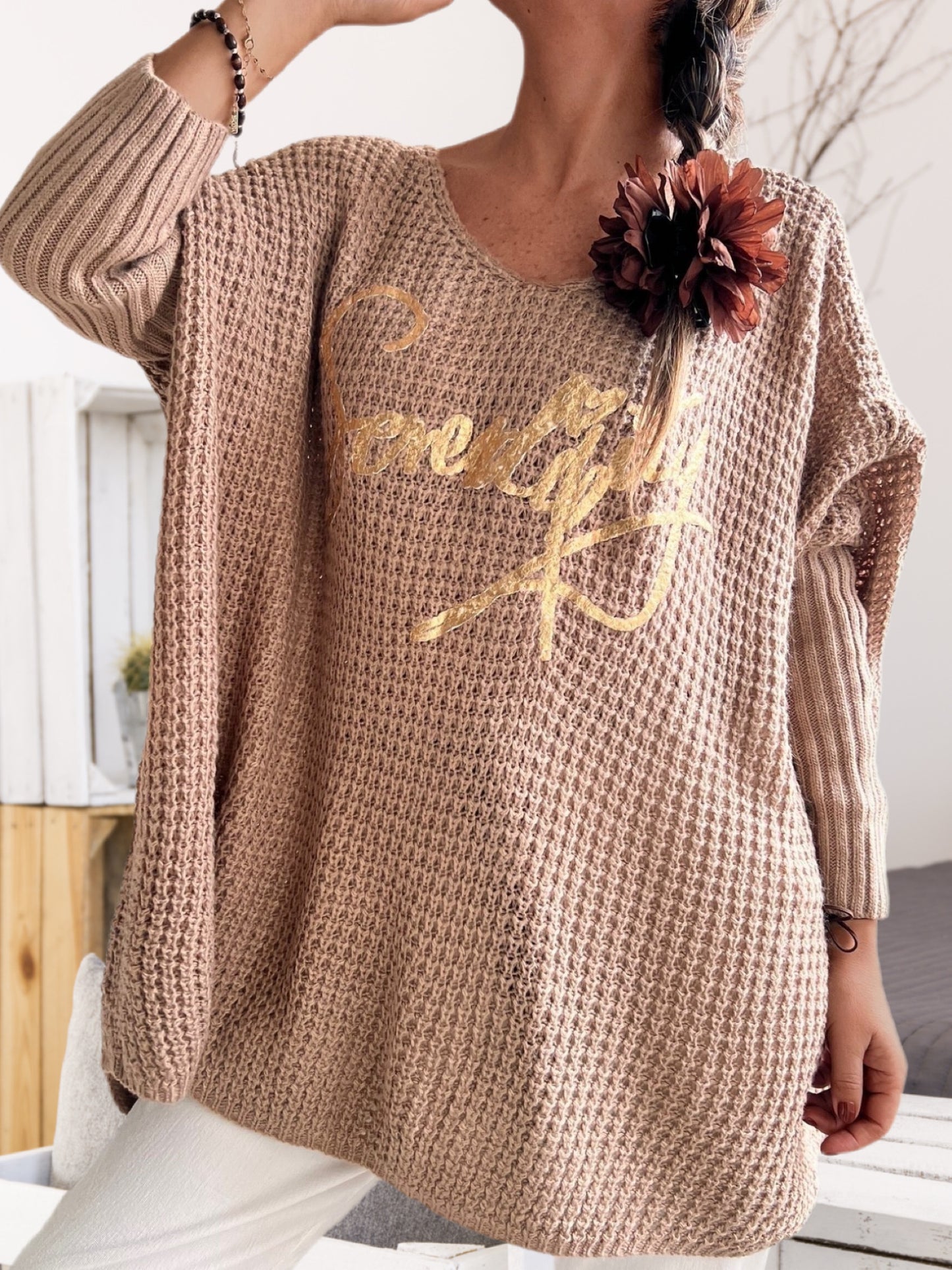 Sweater oversize beige (Italiano 🇮🇹)