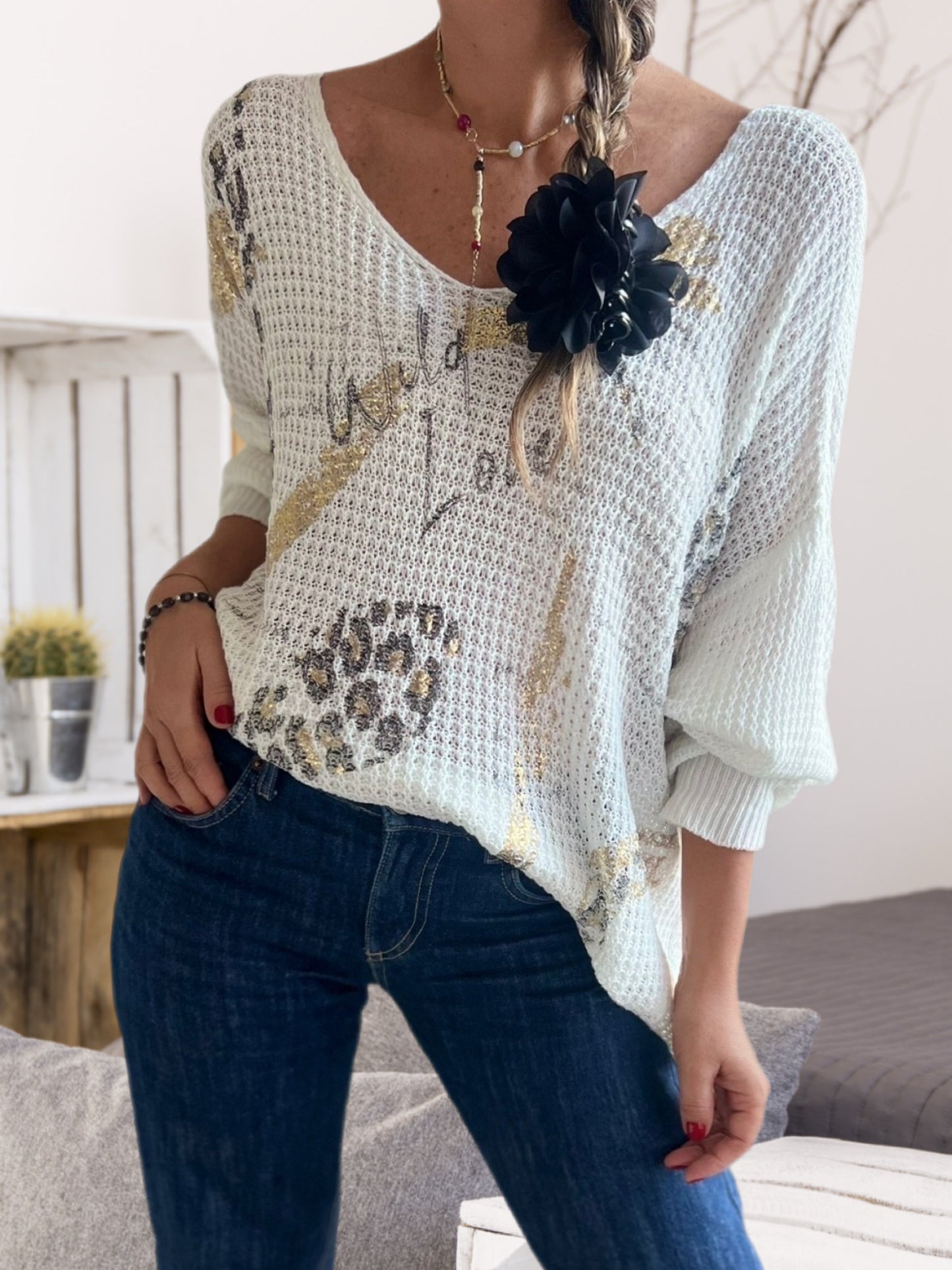 Sweater letras blanco (Italiano 🇮🇹)
