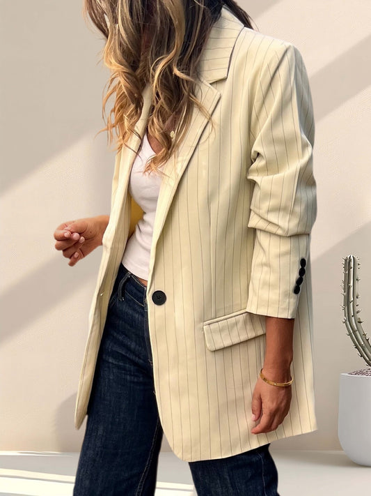 Blazer raya diplomática color mantequilla