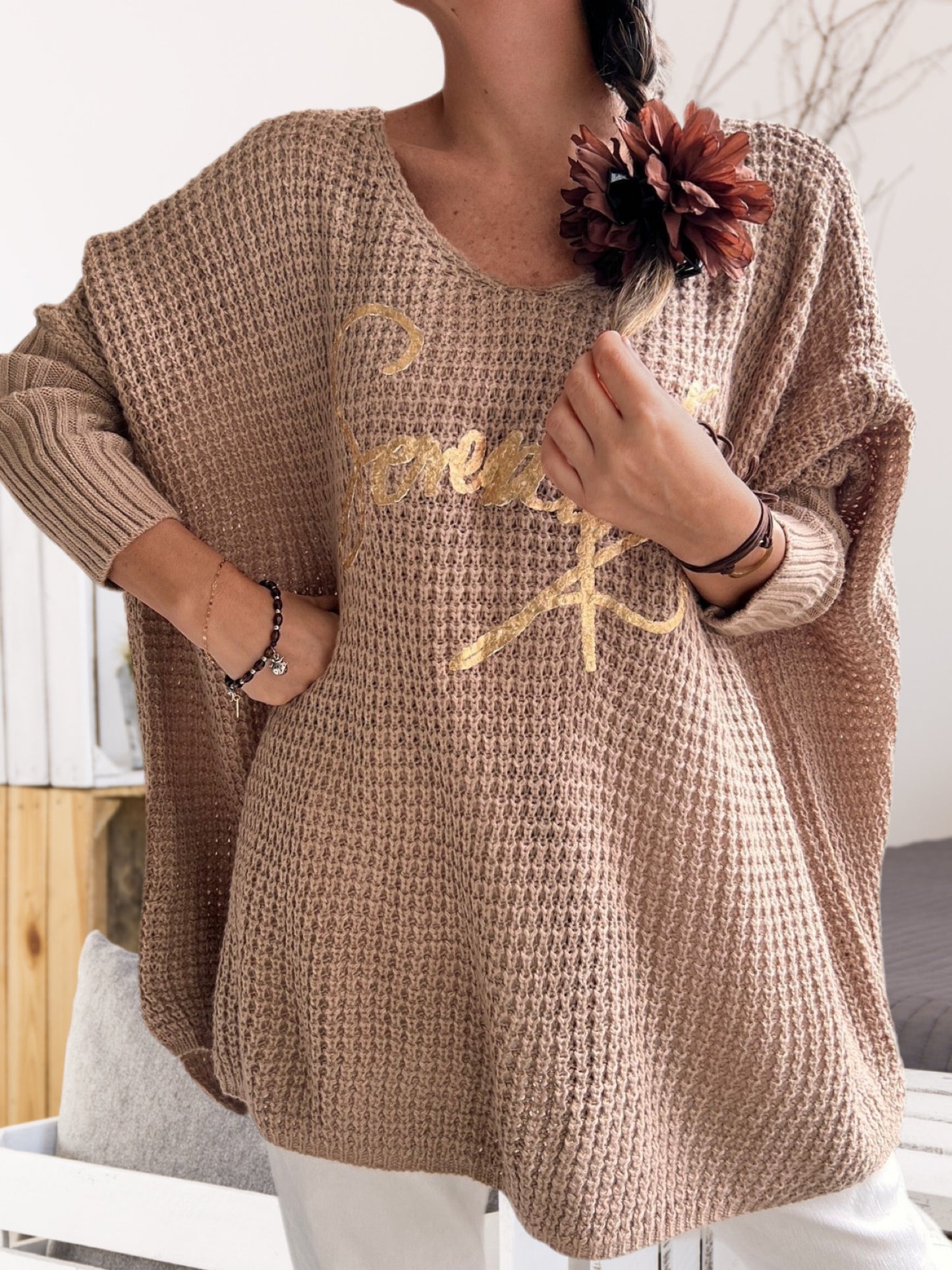 Sweater oversize beige (Italiano 🇮🇹)