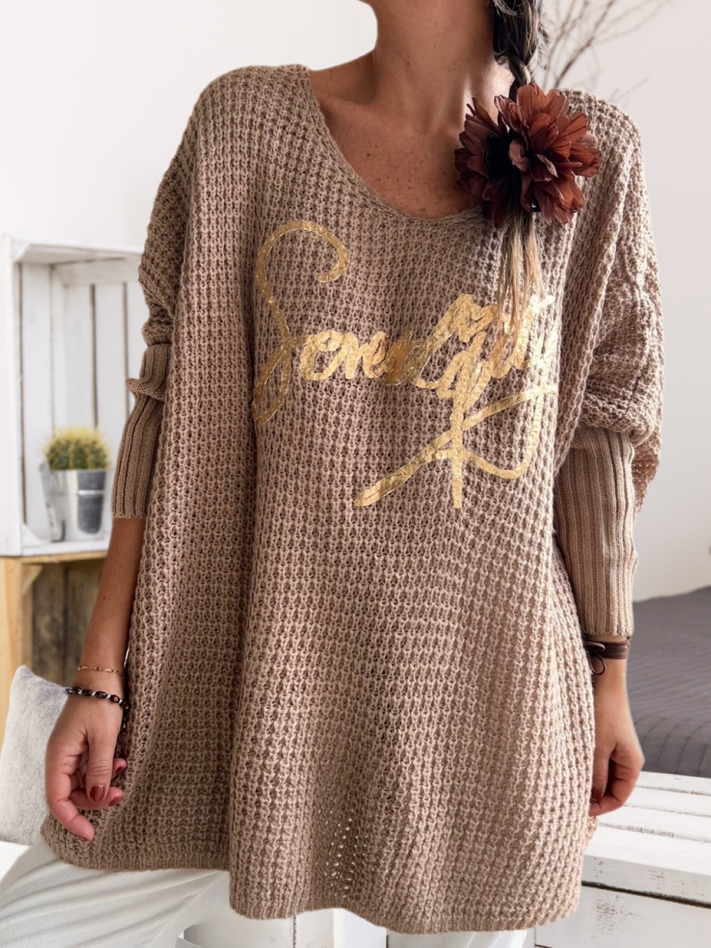 Sweater oversize beige (Italiano 🇮🇹)