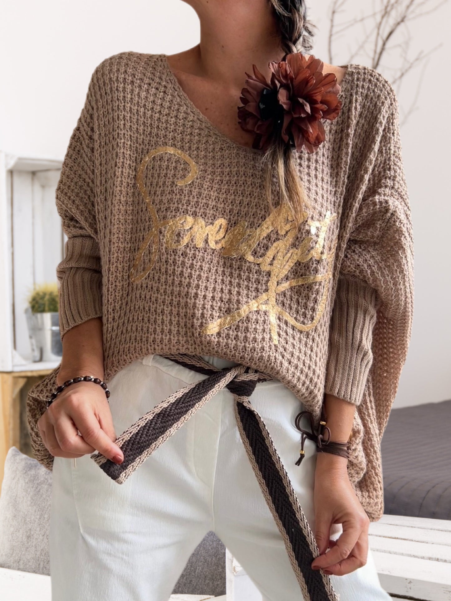 Sweater oversize beige (Italiano 🇮🇹)