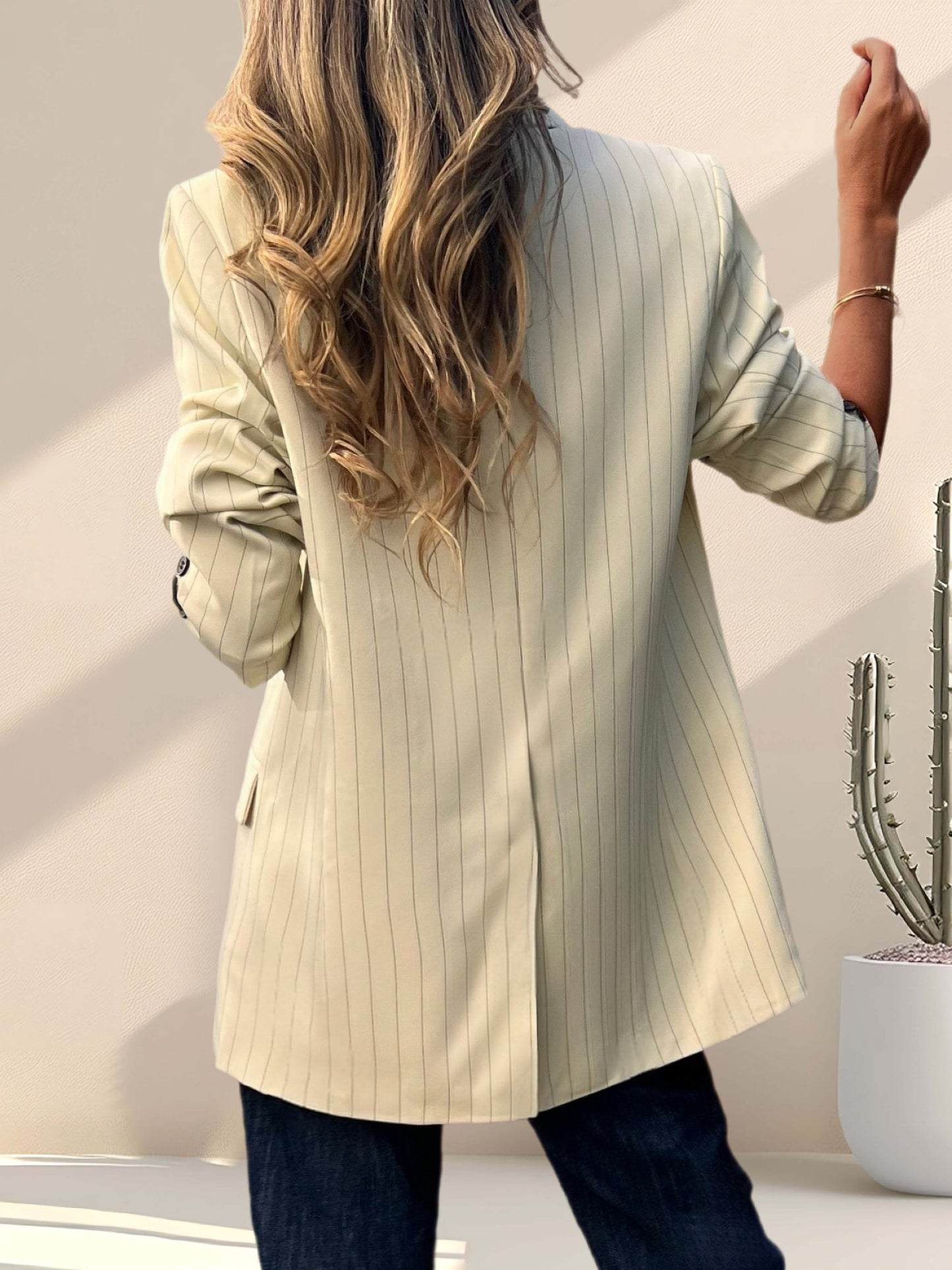 Blazer raya diplomática color mantequilla