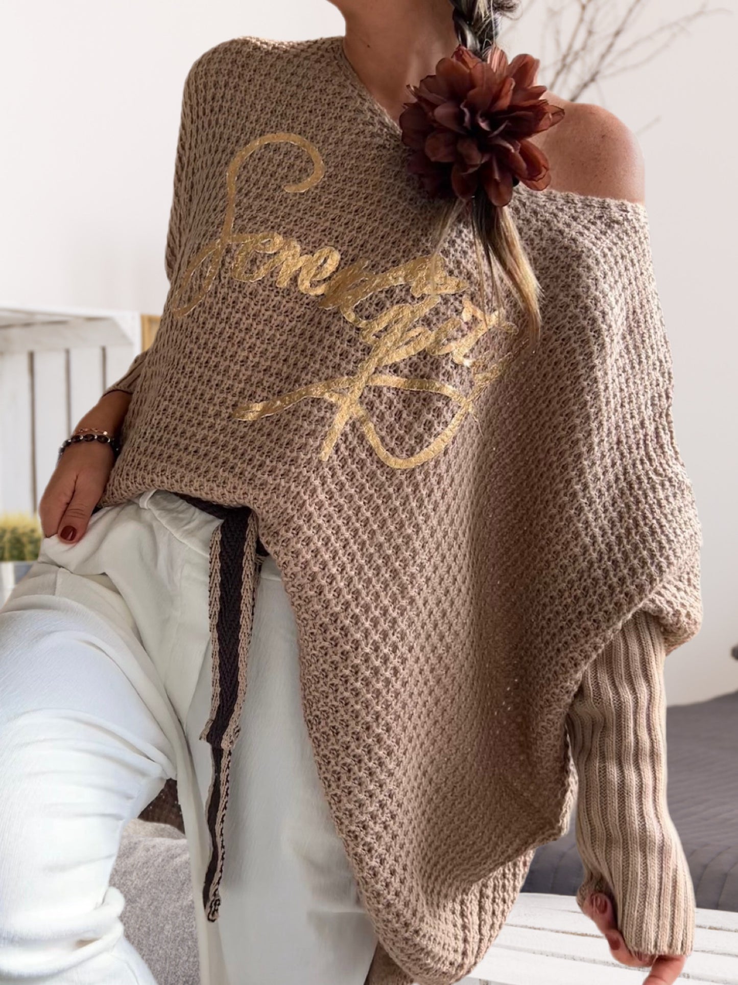 Sweater oversize beige (Italiano 🇮🇹)