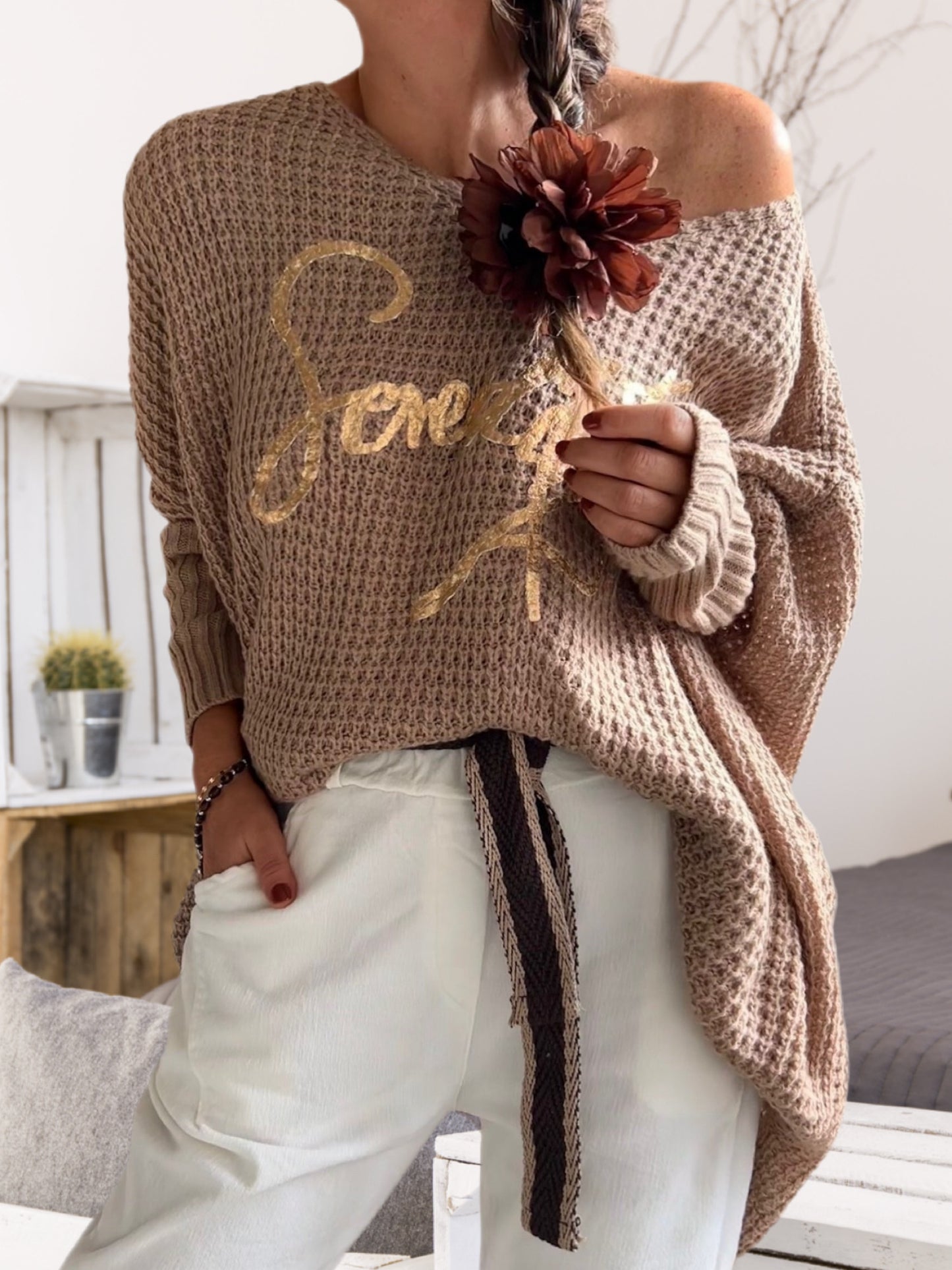 Sweater oversize beige (Italiano 🇮🇹)