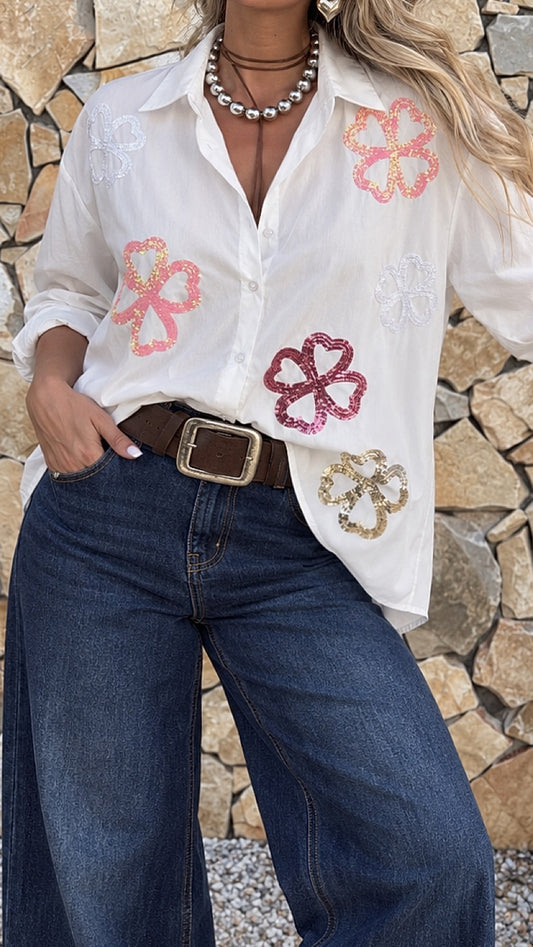 Camisa flores blanca / Avance de Temporada