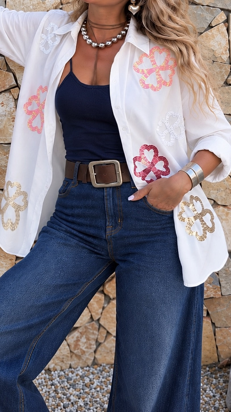 Camisa flores blanca / Avance de Temporada