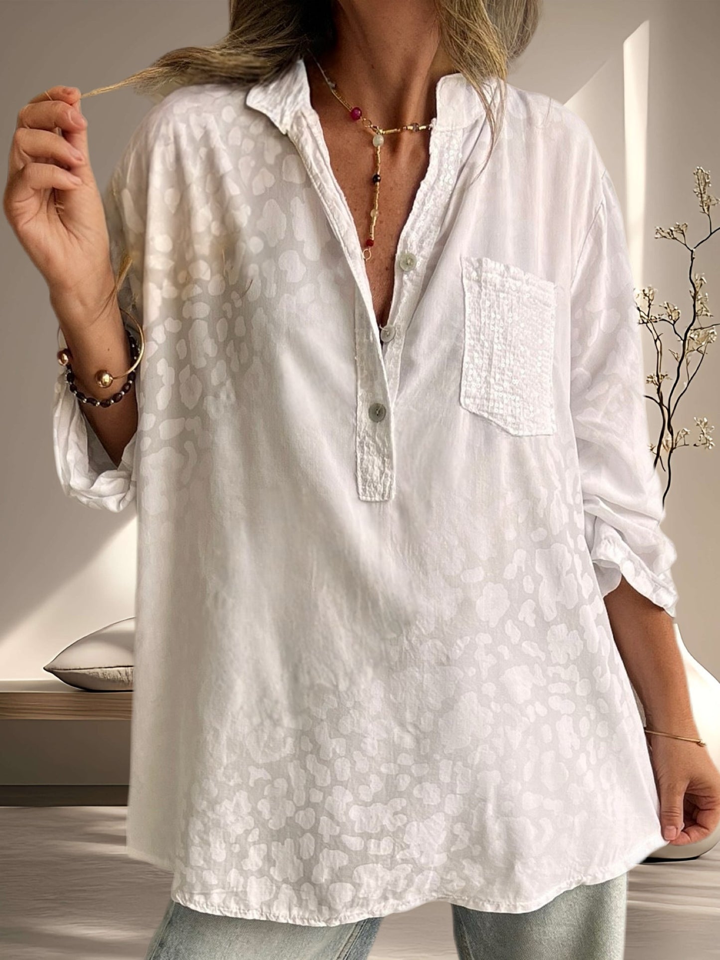 Blusa animal pint blanca (Italiana 🇮🇹) / Avance de Temporada