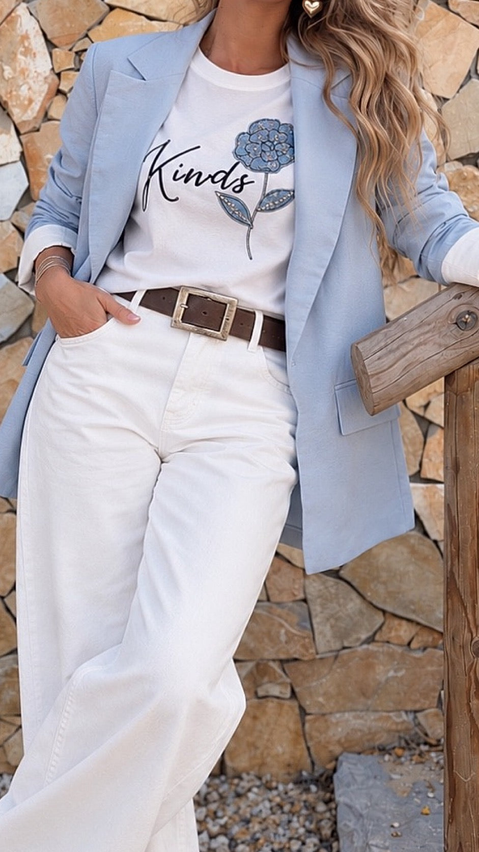 Blazer celeste puño blanco / Avance de Temporada