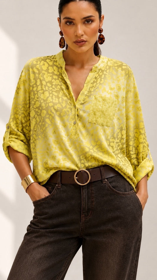 Blusa animal print amarilla (Italiana🇮🇹)