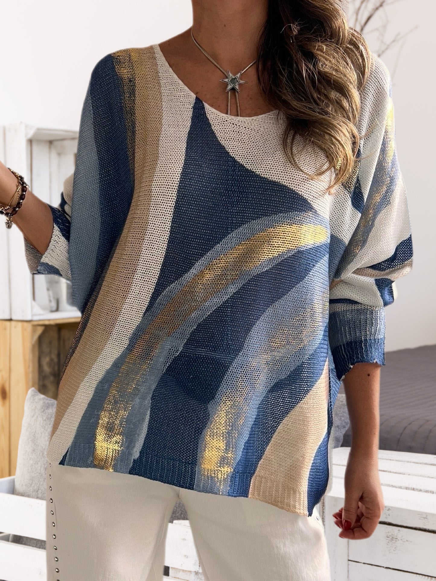 Sweater hilo, algodón y lurex (Italiano 🇮🇹) / Avance de temporada