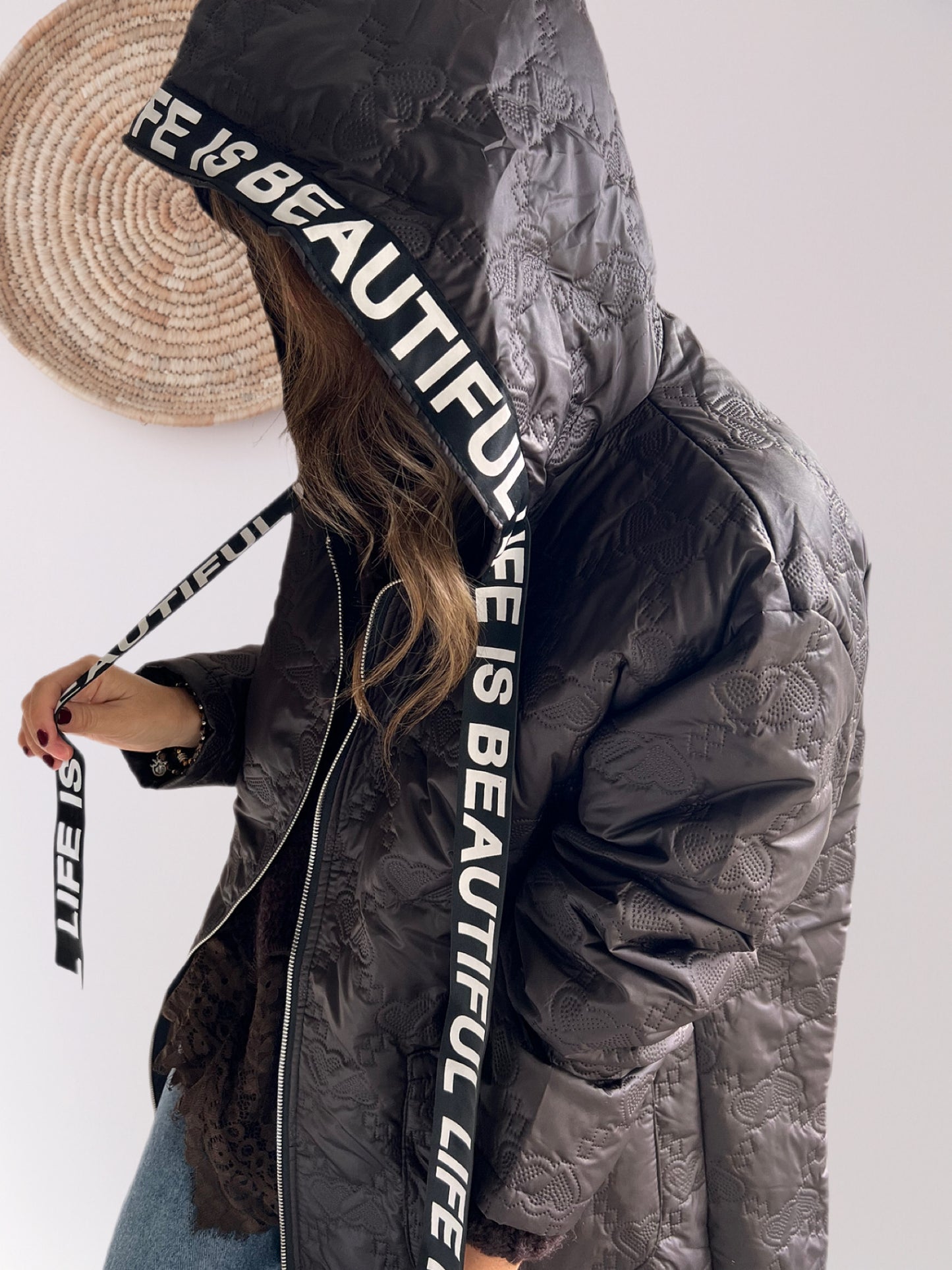 Parka letras color chocolate (Italiana 🇮🇹)