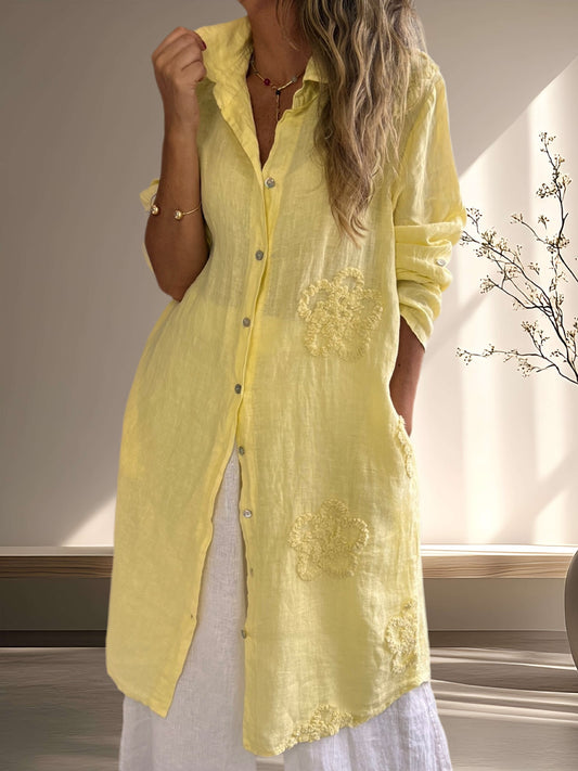 Blusón lino color amarillo (Italiano 🇮🇹)