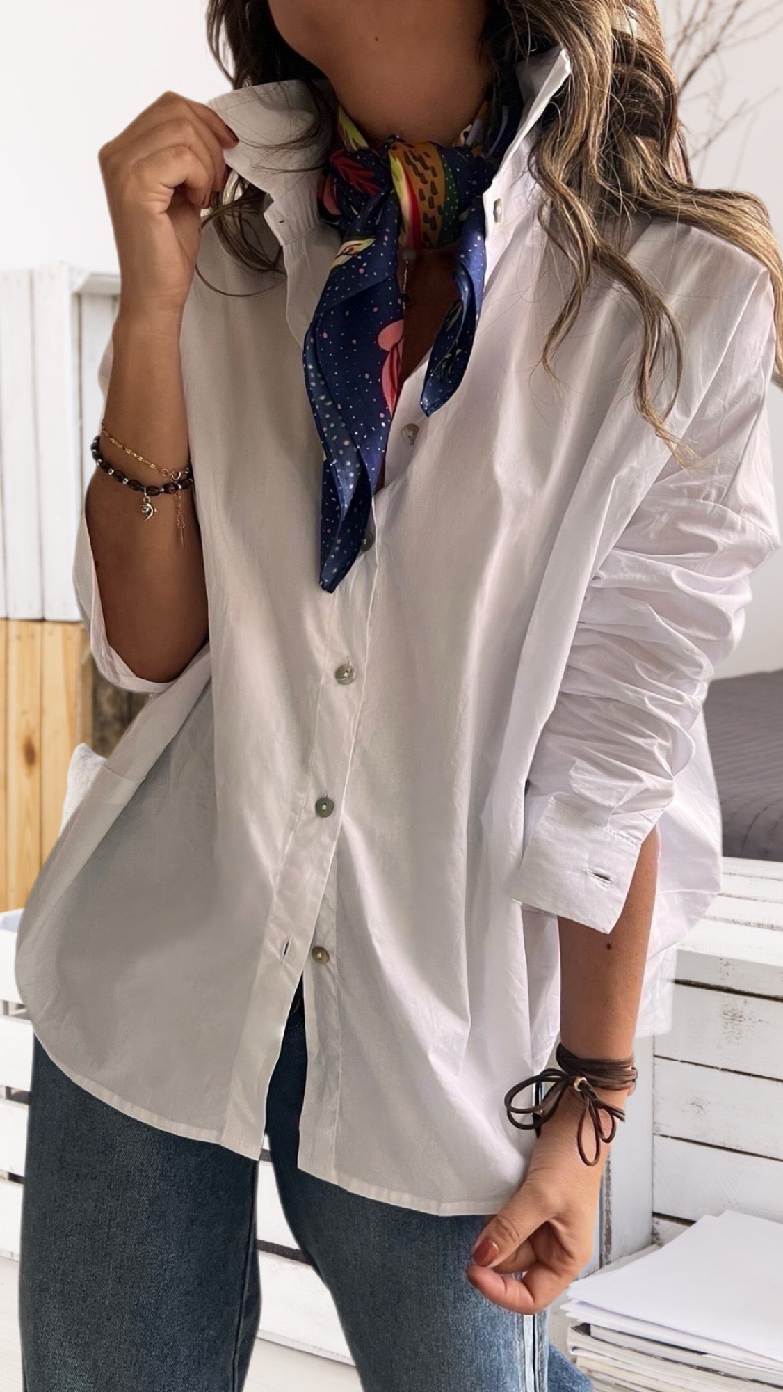 Blusa blanca viscosa