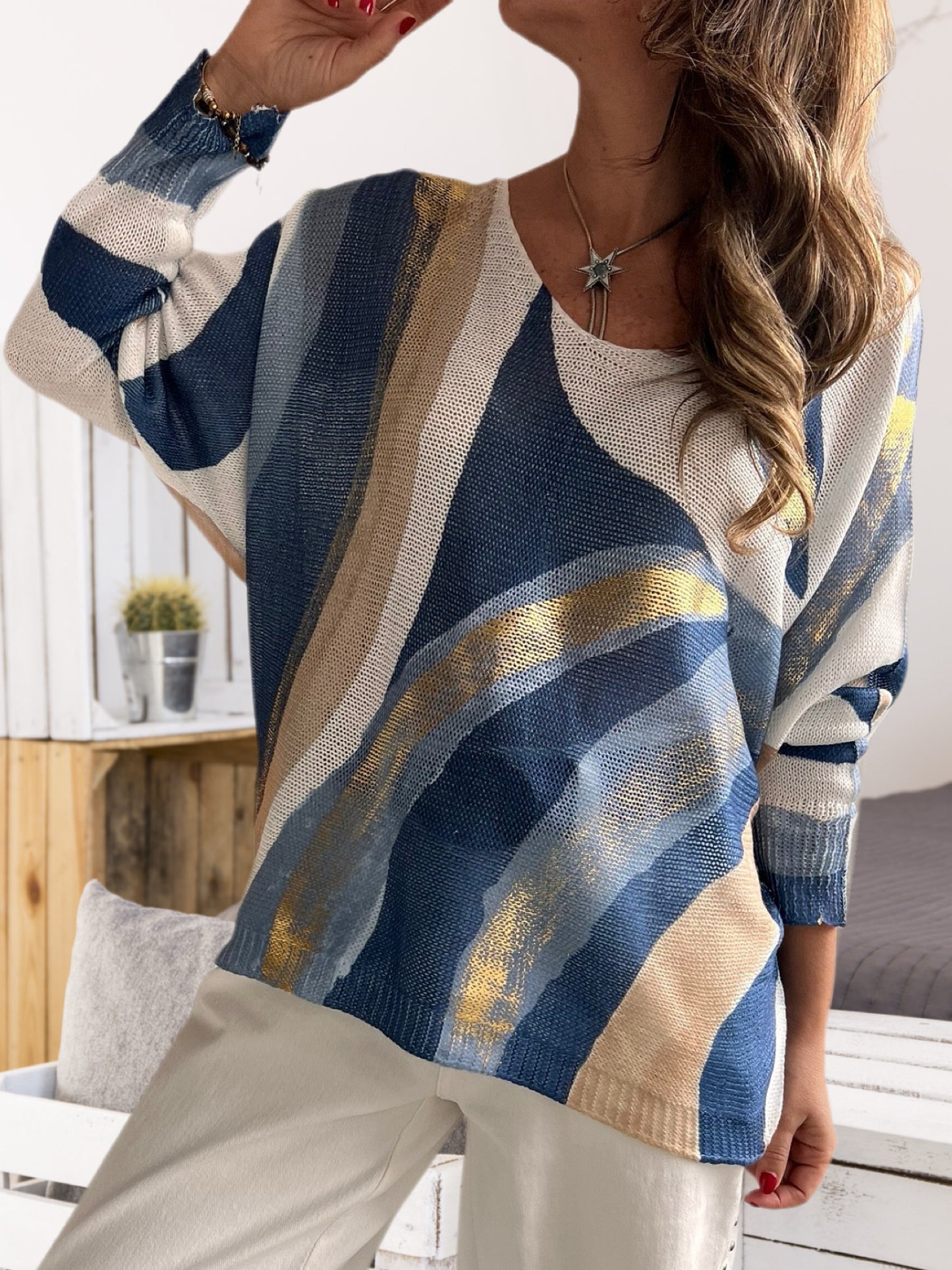 Sweater hilo, algodón y lurex (Italiano 🇮🇹) / Avance de temporada