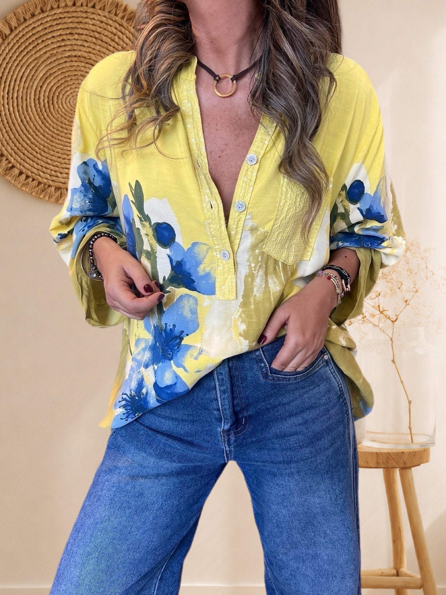 Blusa diseño amarillo (Italiana 🇮🇹)