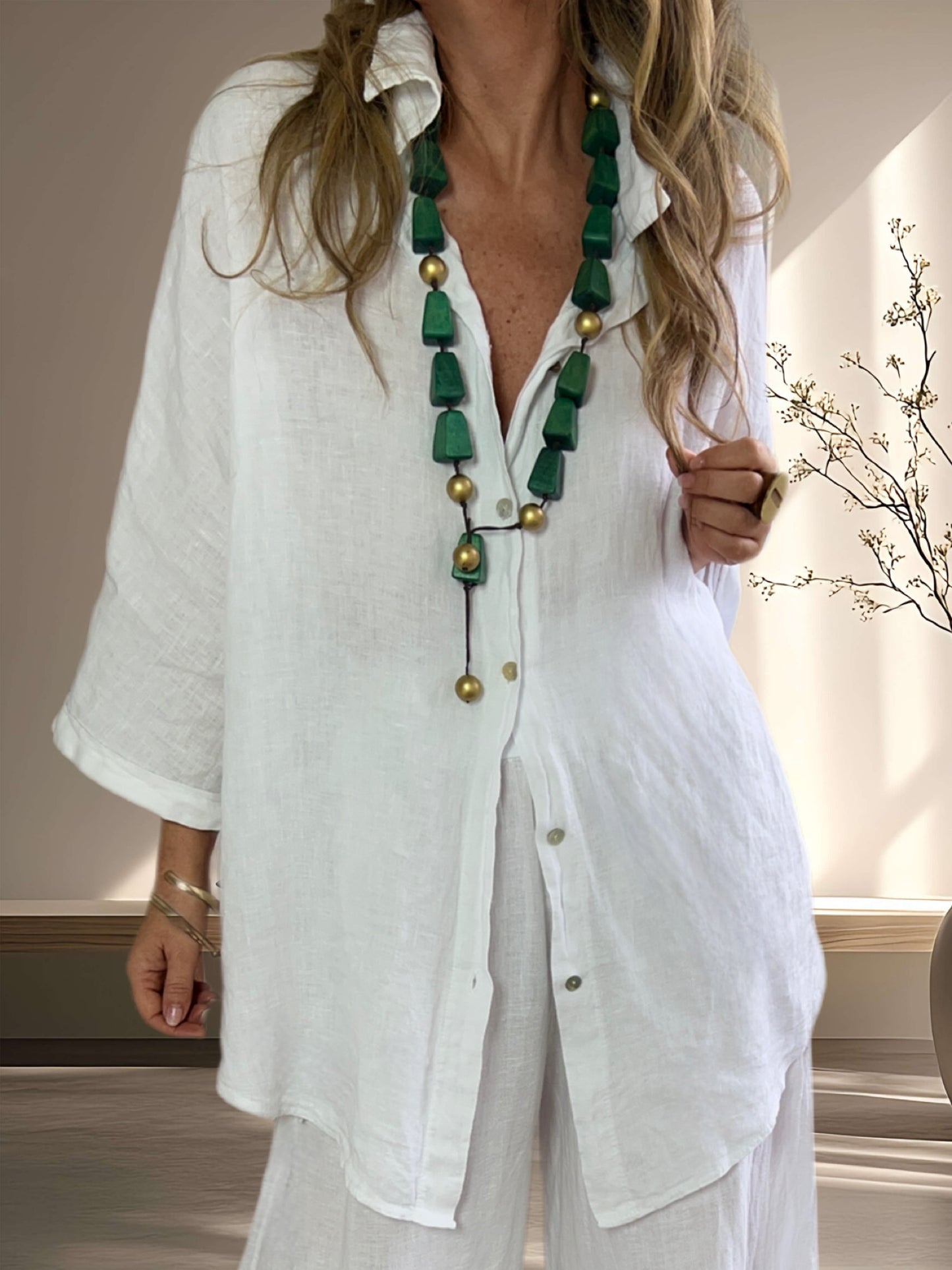 Camisa de lino blanca (Italiana 🇮🇹)