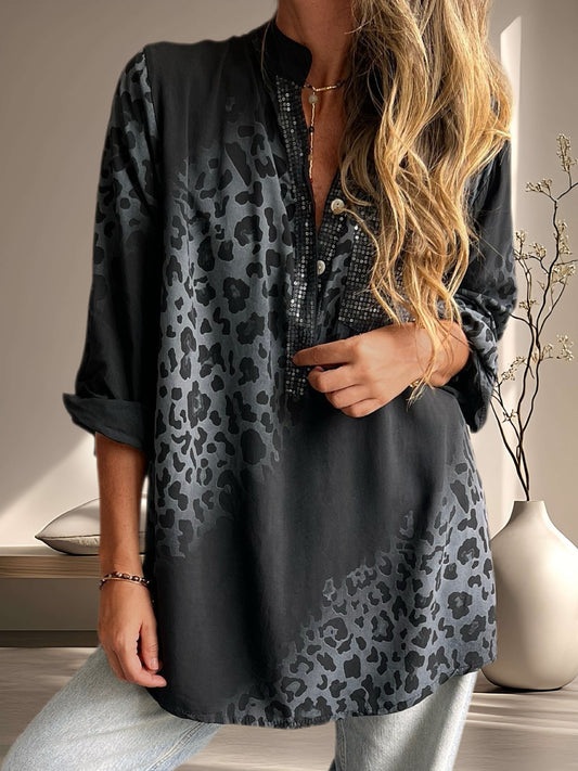 Blusa animal print negra (Italiana 🇮🇹) / Avance de Temporada