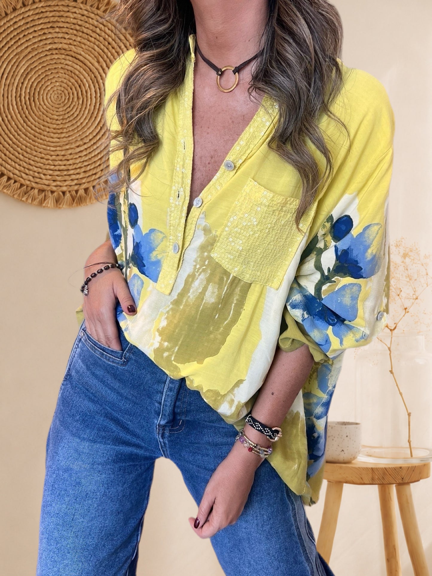 Blusa diseño amarillo (Italiana 🇮🇹)