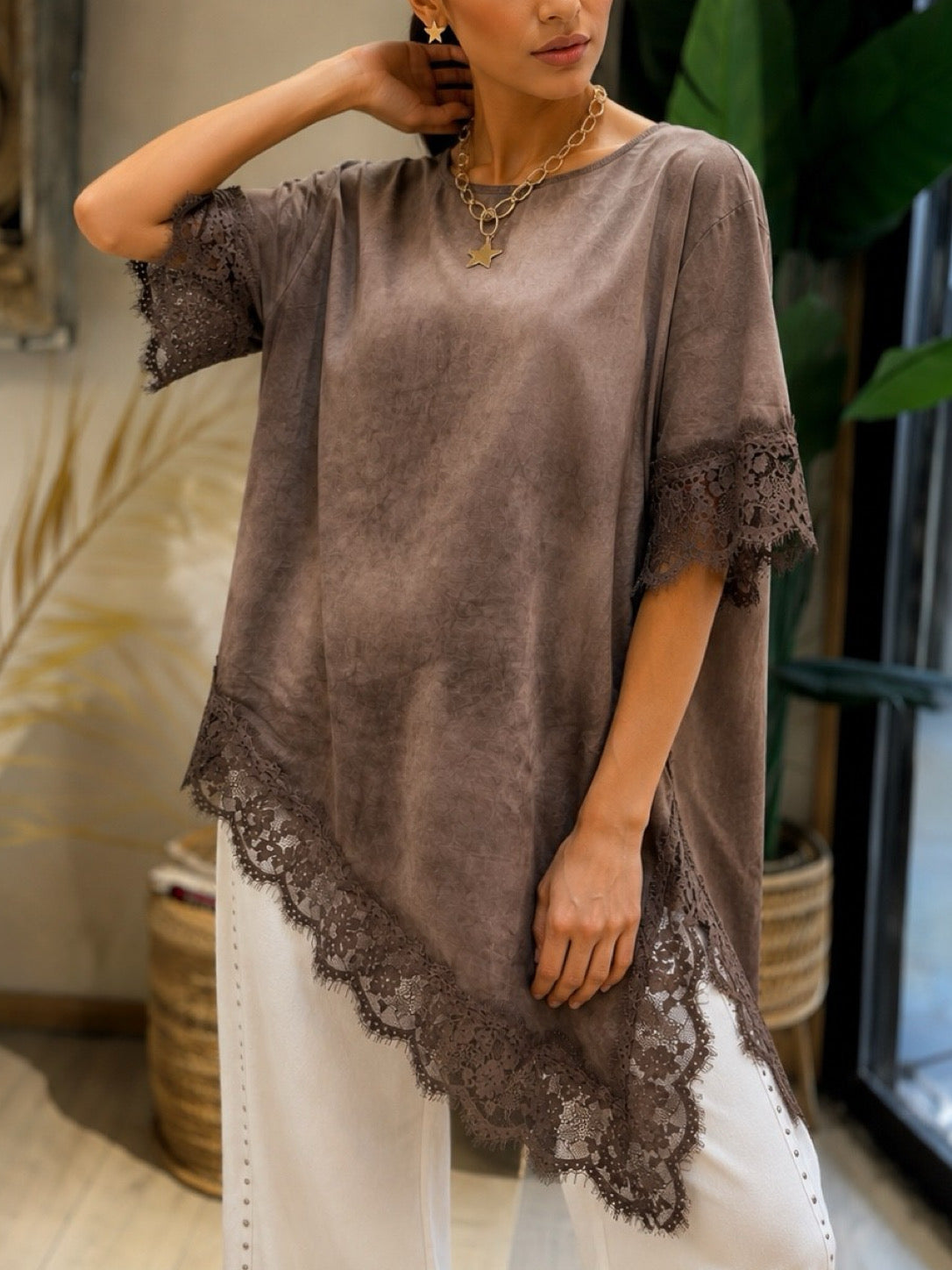 Polera lencera satín café (Italiana 🇮🇹) / Avance de Temporada