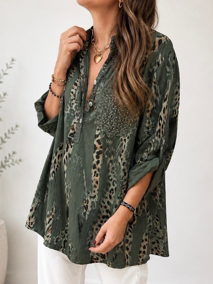 Blusa animal print verde musgo (Italiana🇮🇹)