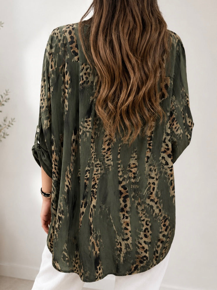 Blusa animal print verde musgo (Italiana🇮🇹)