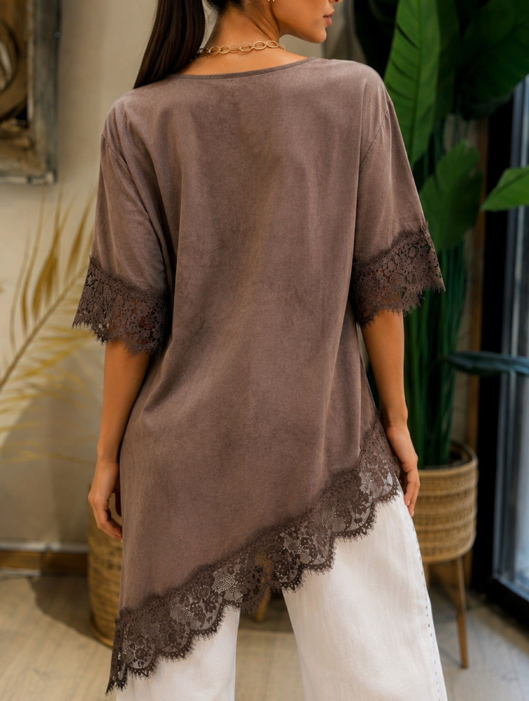 Polera lencera satín café (Italiana 🇮🇹) / Avance de Temporada