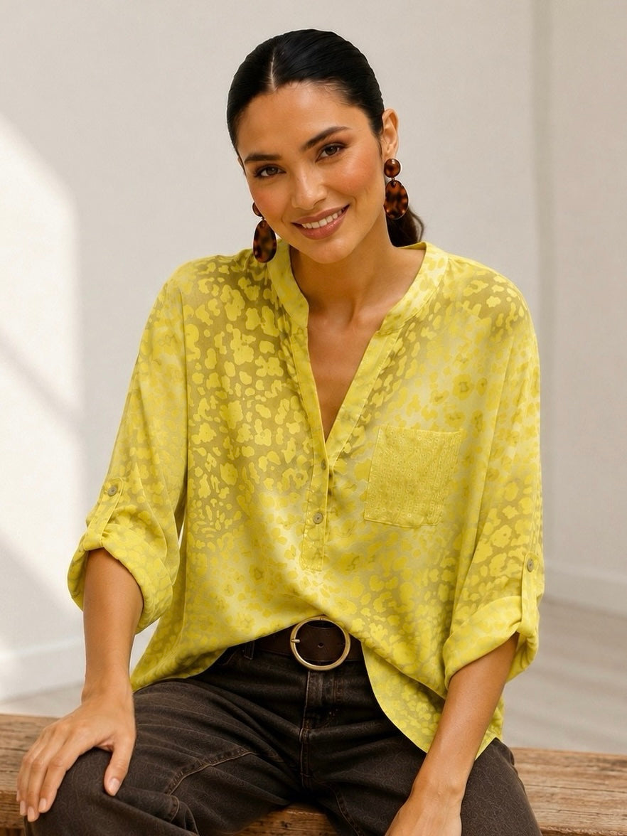 Blusa animal print amarilla (Italiana🇮🇹)