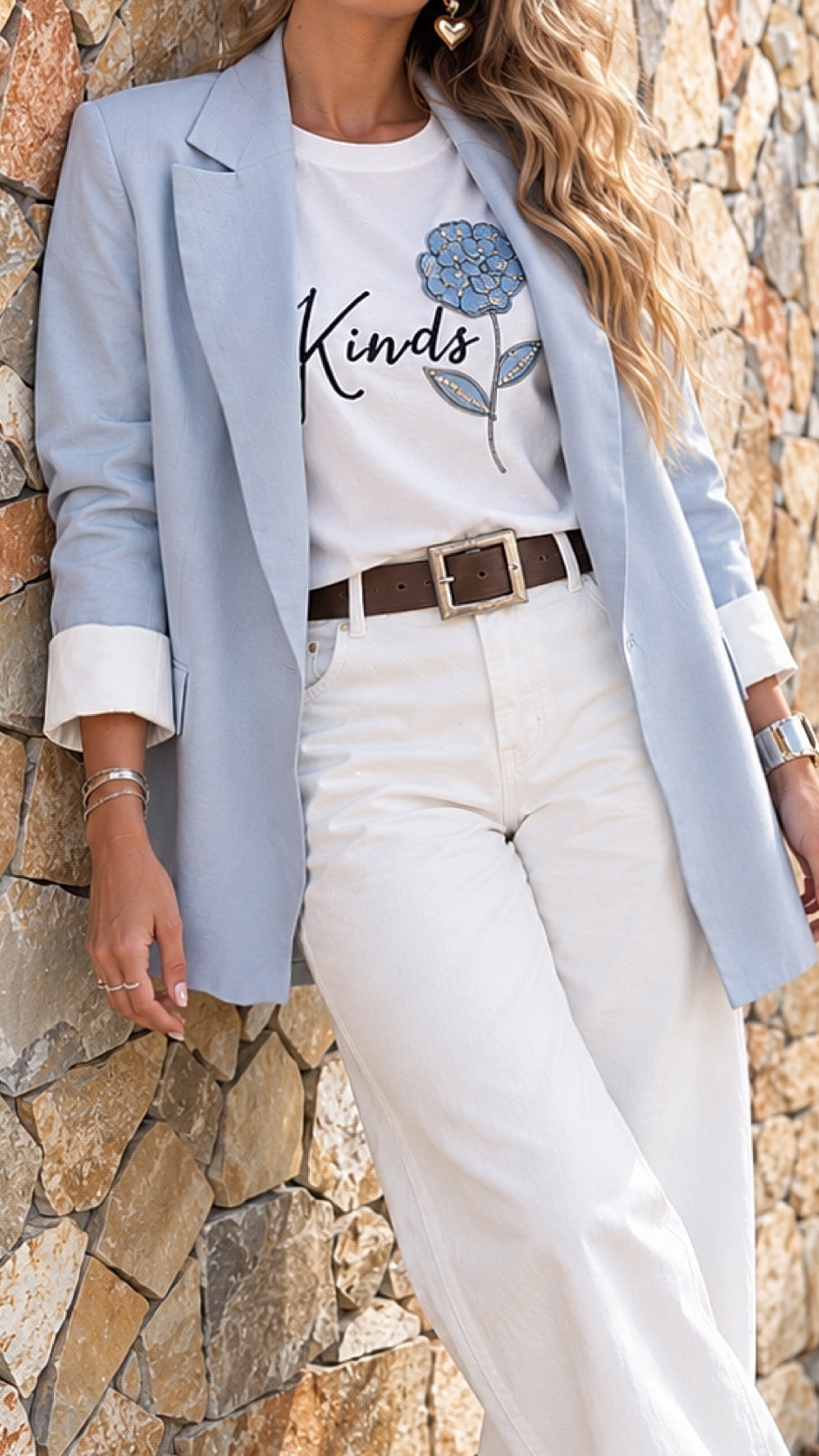 Blazer celeste puño blanco / Avance de Temporada