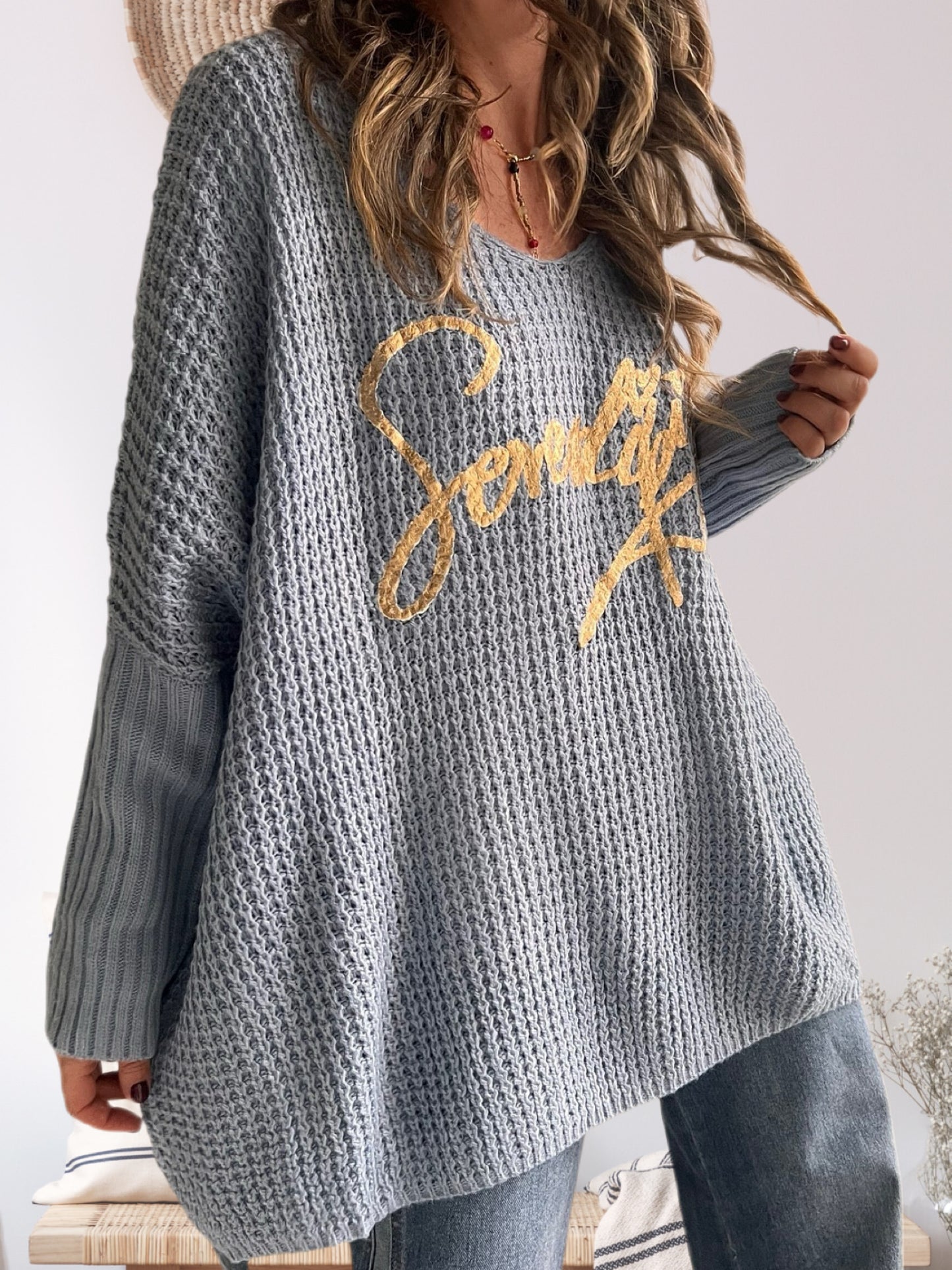 Sweater oversize celeste (italiano 🇮🇹)