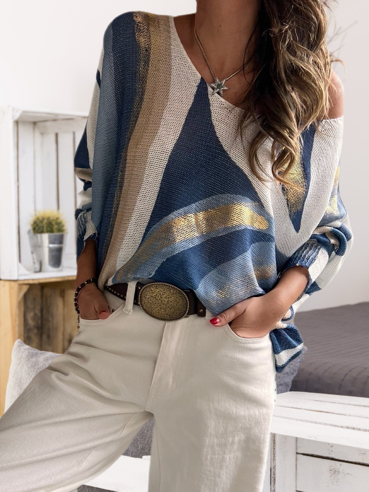 Sweater hilo, algodón y lurex (Italiano 🇮🇹) / Avance de temporada